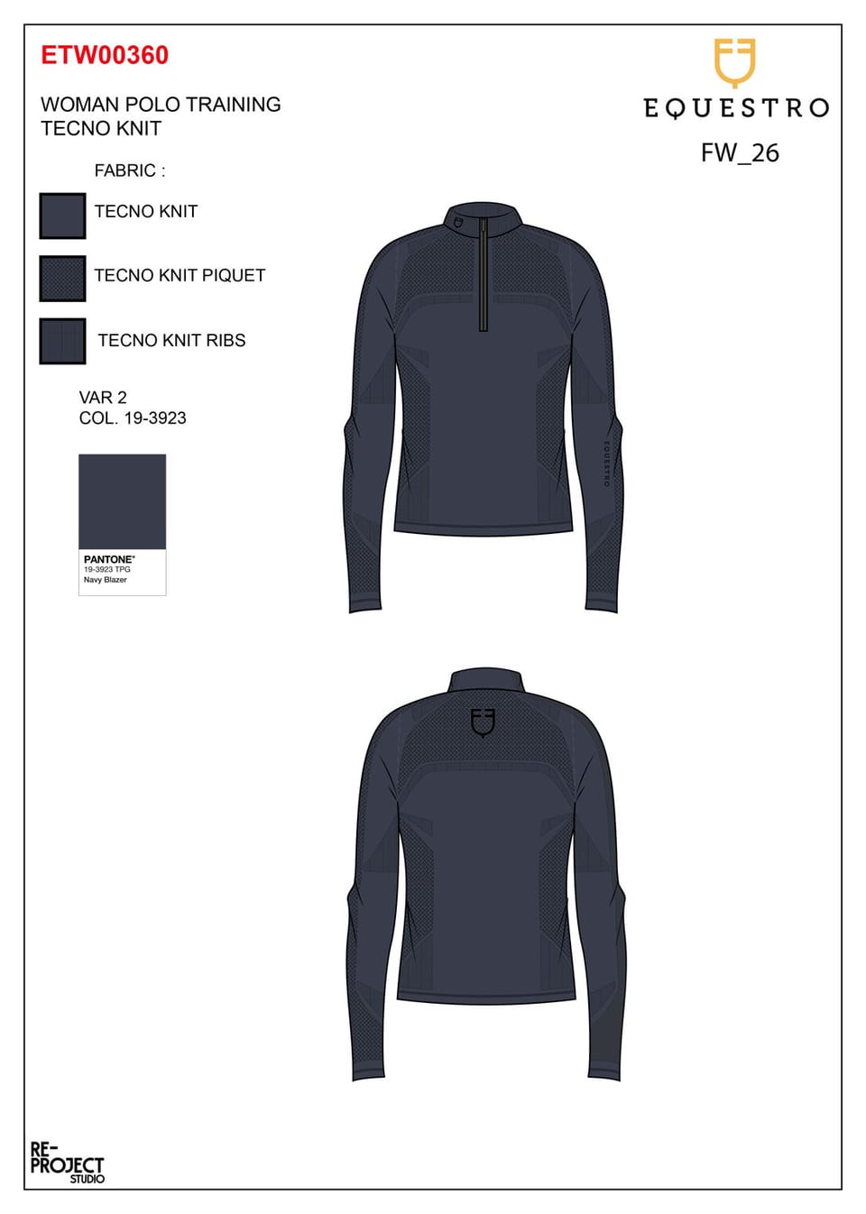 Polo allenamento donna in maglia tecnica con zip
